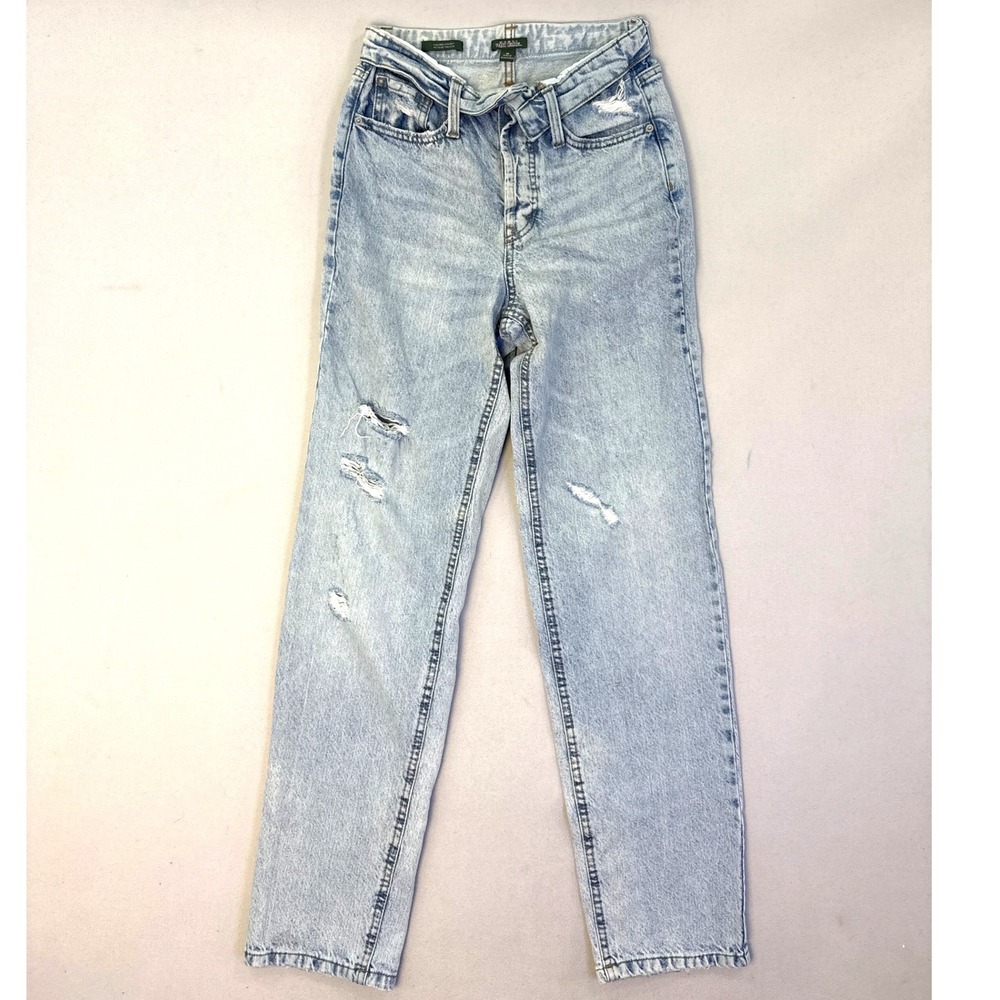 Wild Fable EasyRigid High-Rise Straight Distressed Jeans Light Wash Size 00